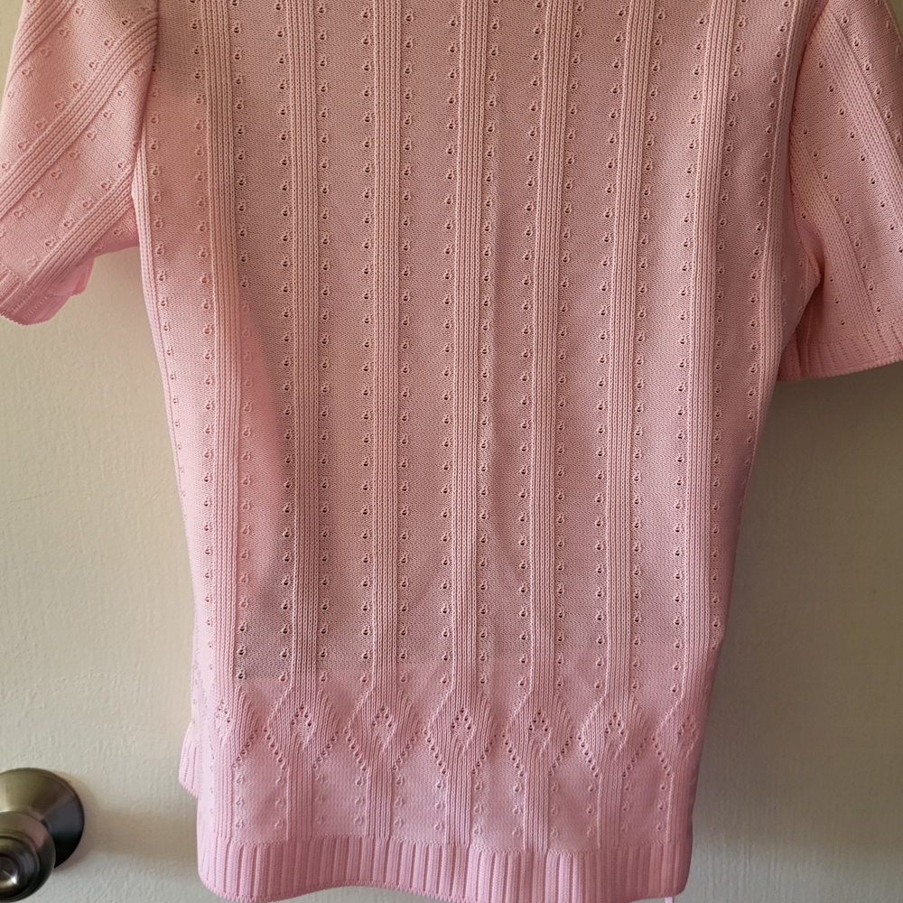 Vintage Pink Knit Short Sleeve Top and Skirt Set - Picture 10 of 10